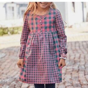 Matilda Jane girls pink and green plaid/checked dress